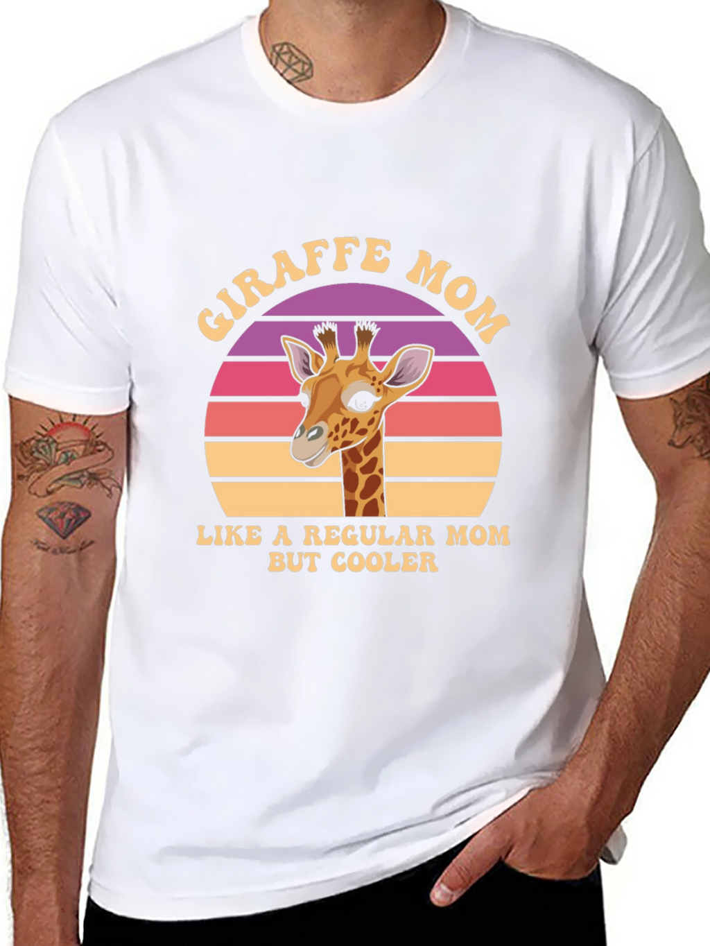 Giraffe Mom Graphic T-Shirt - Cool Animal Lover Tee