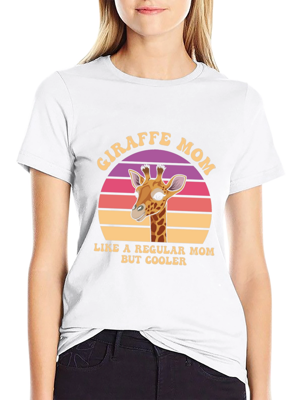 Giraffe Mom Graphic T-Shirt - Cool Animal Lover Tee