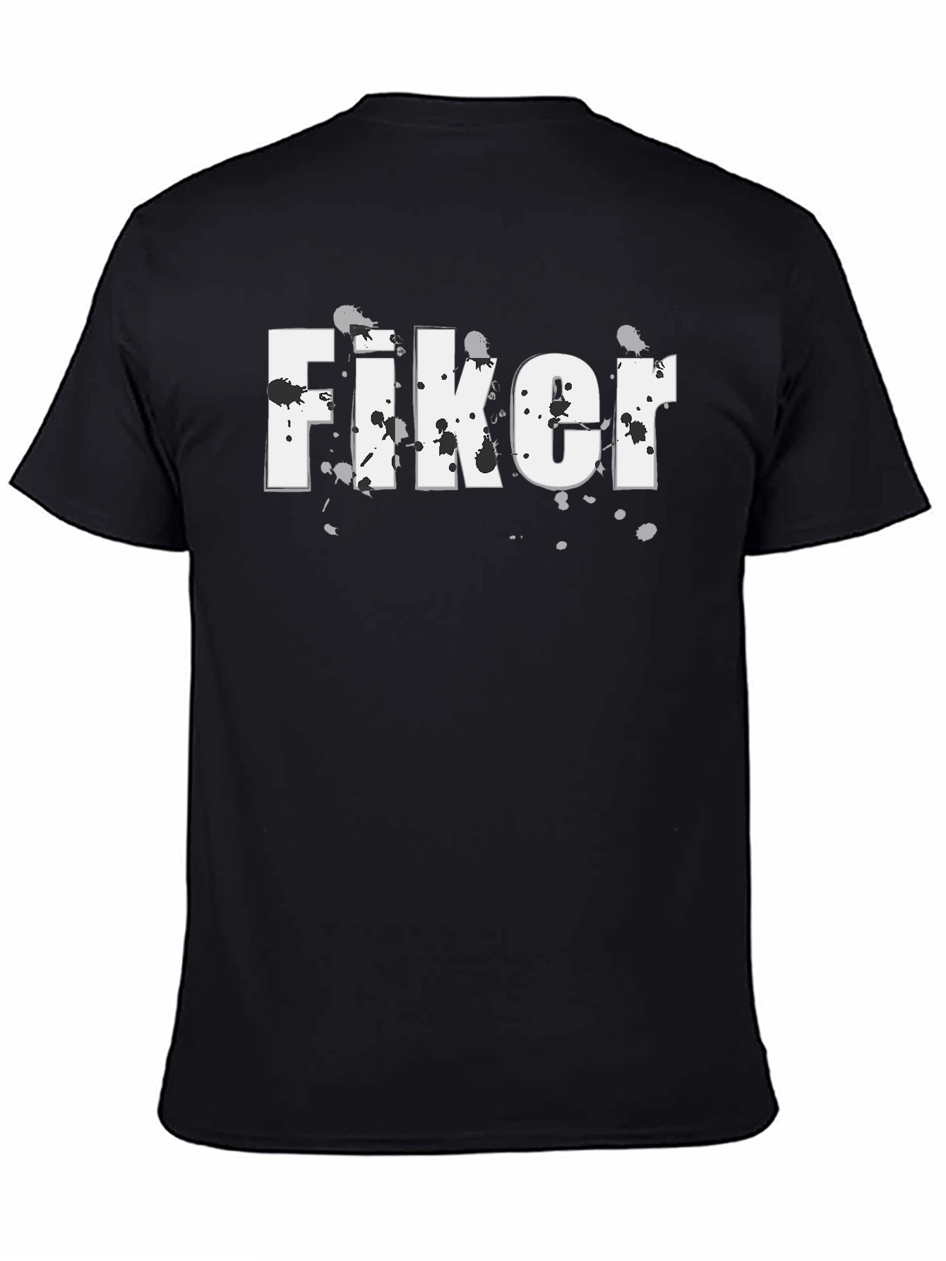 Fiker Graphic T-Shirt - Black Short Sleeve Crew Neck