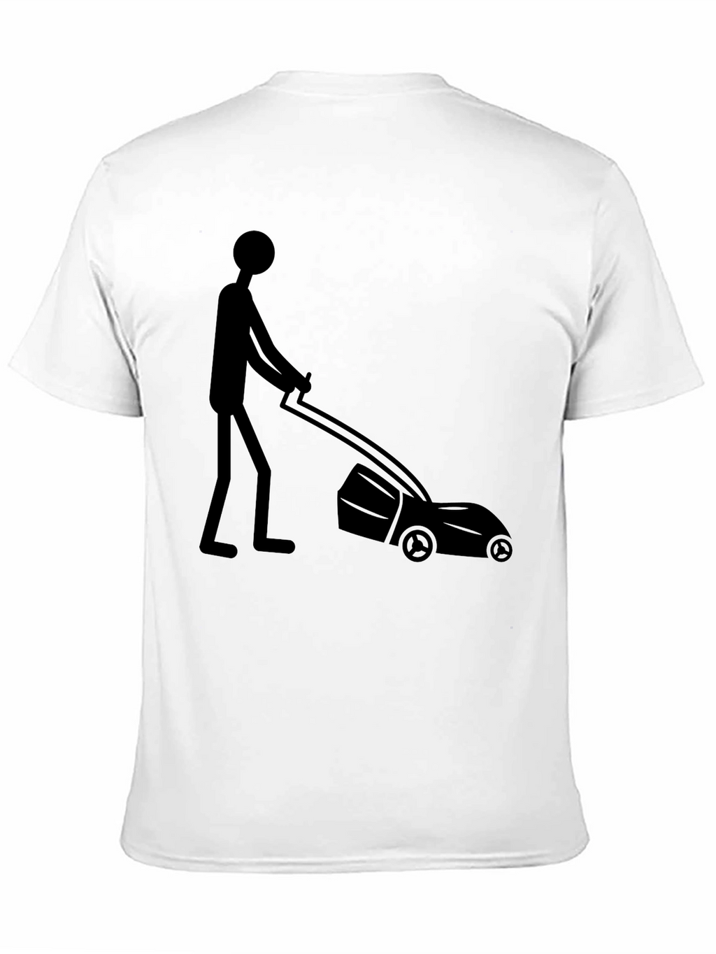 Man Mowing Lawn Graphic Tee - Black