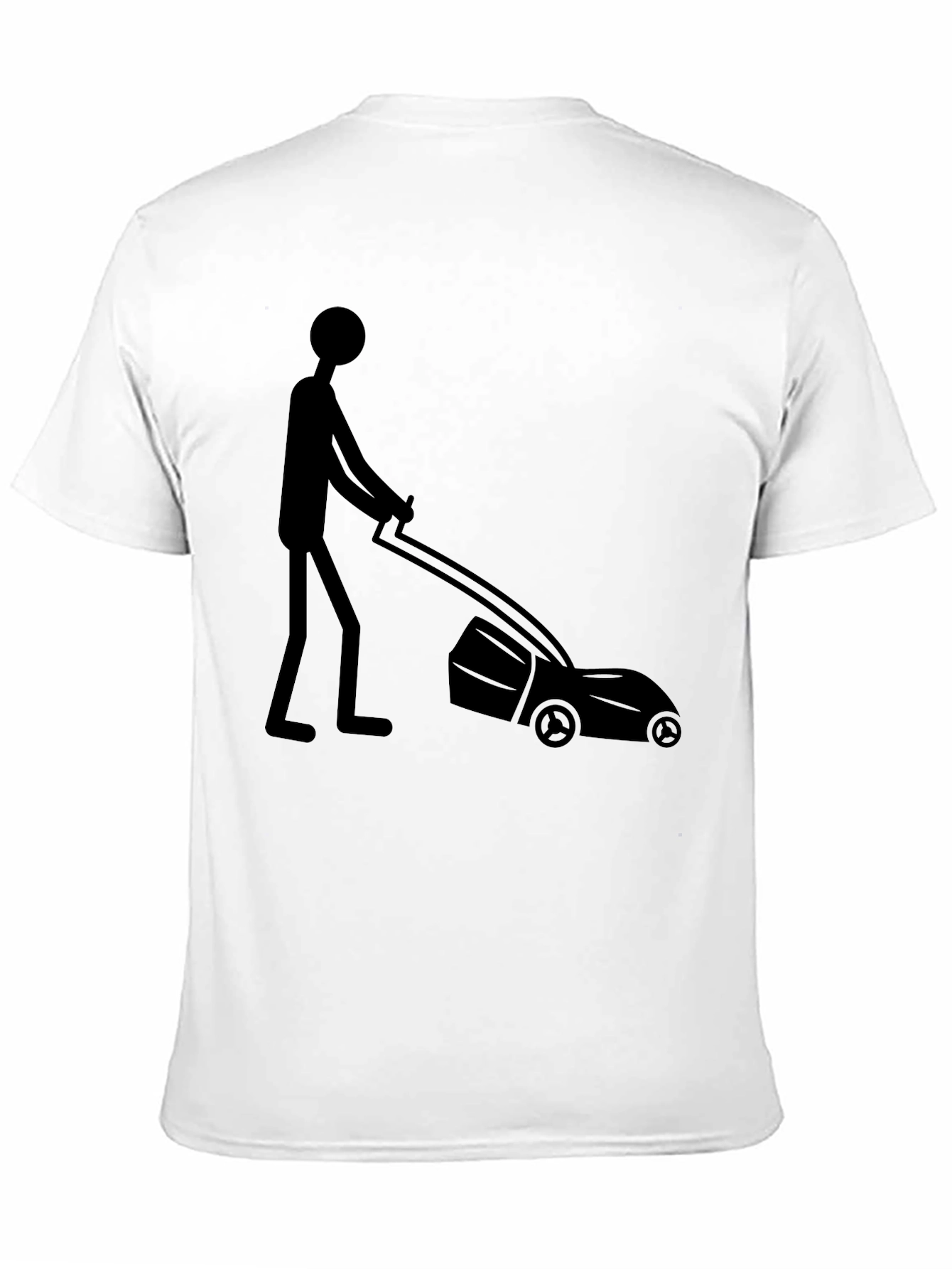 Man Mowing Lawn Graphic Tee - Black