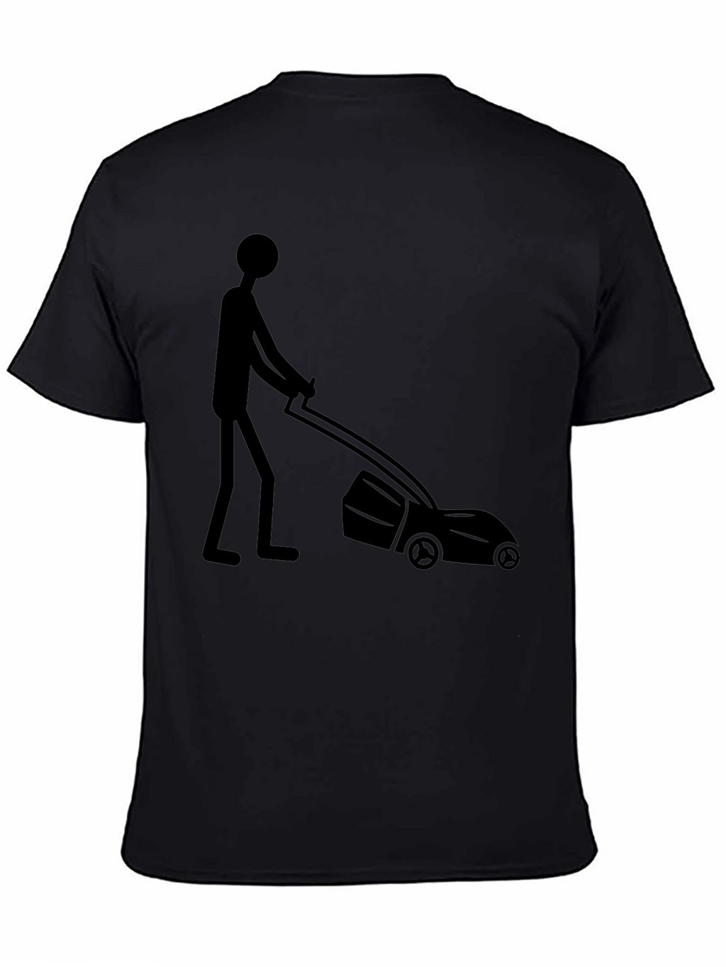 Man Mowing Lawn Graphic Tee - Black