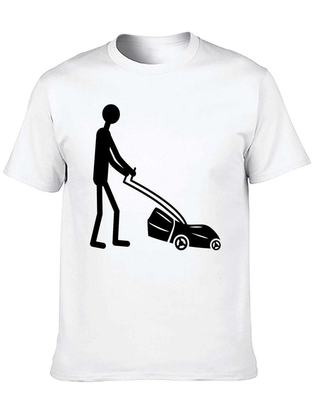 Man Mowing Lawn Graphic Tee - Black
