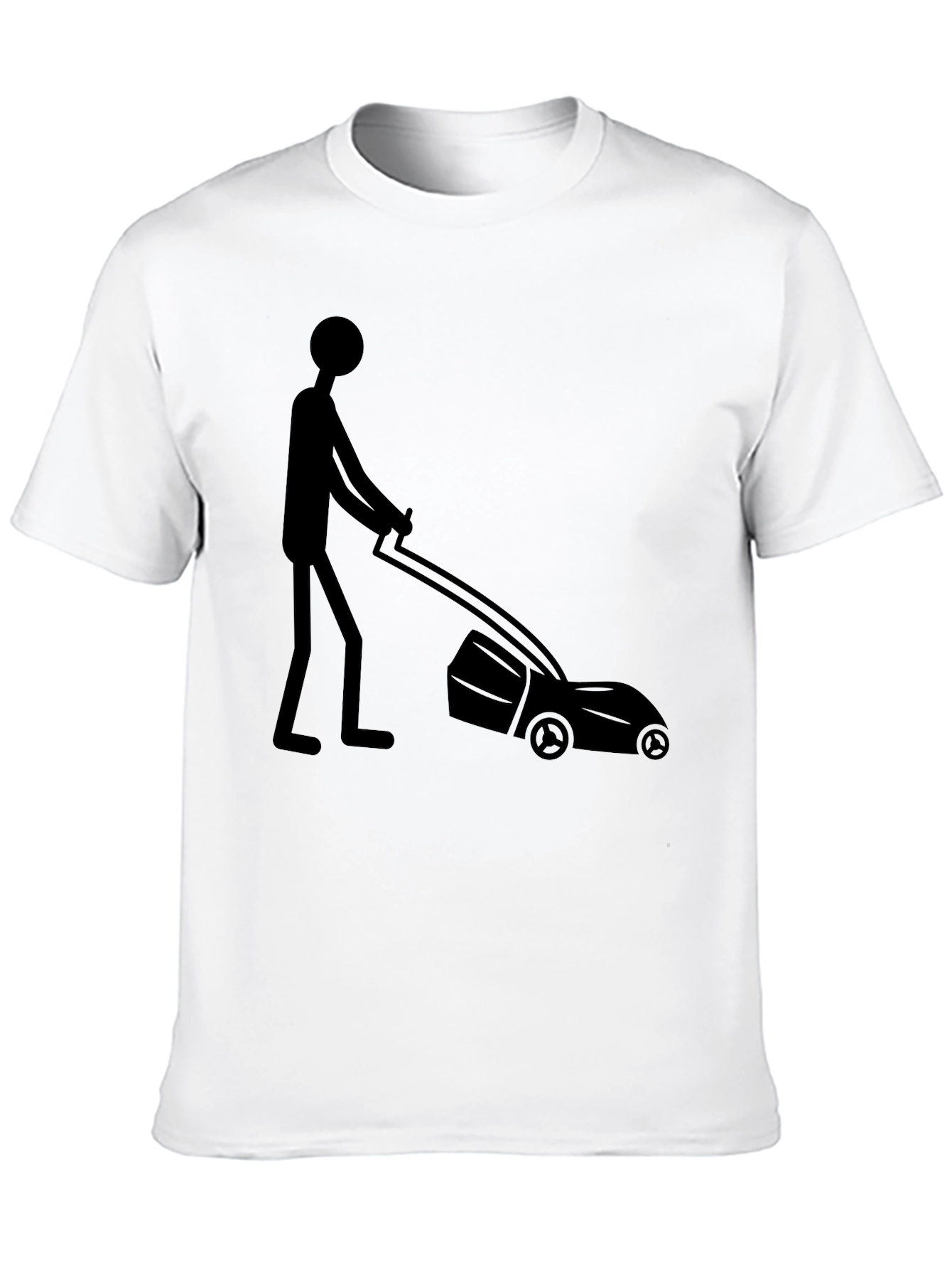 Man Mowing Lawn Graphic Tee - Black