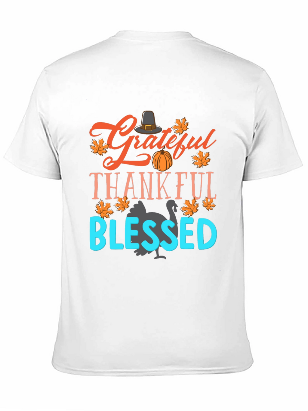 Grateful Thankful Blessed Thanksgiving Graphic Tee