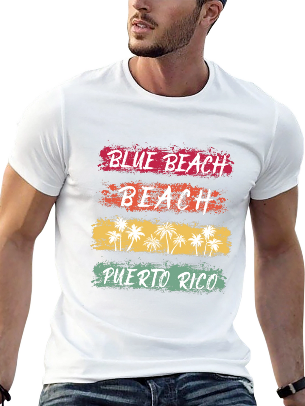 Blue Beach Puerto Rico Graphic T-Shirt