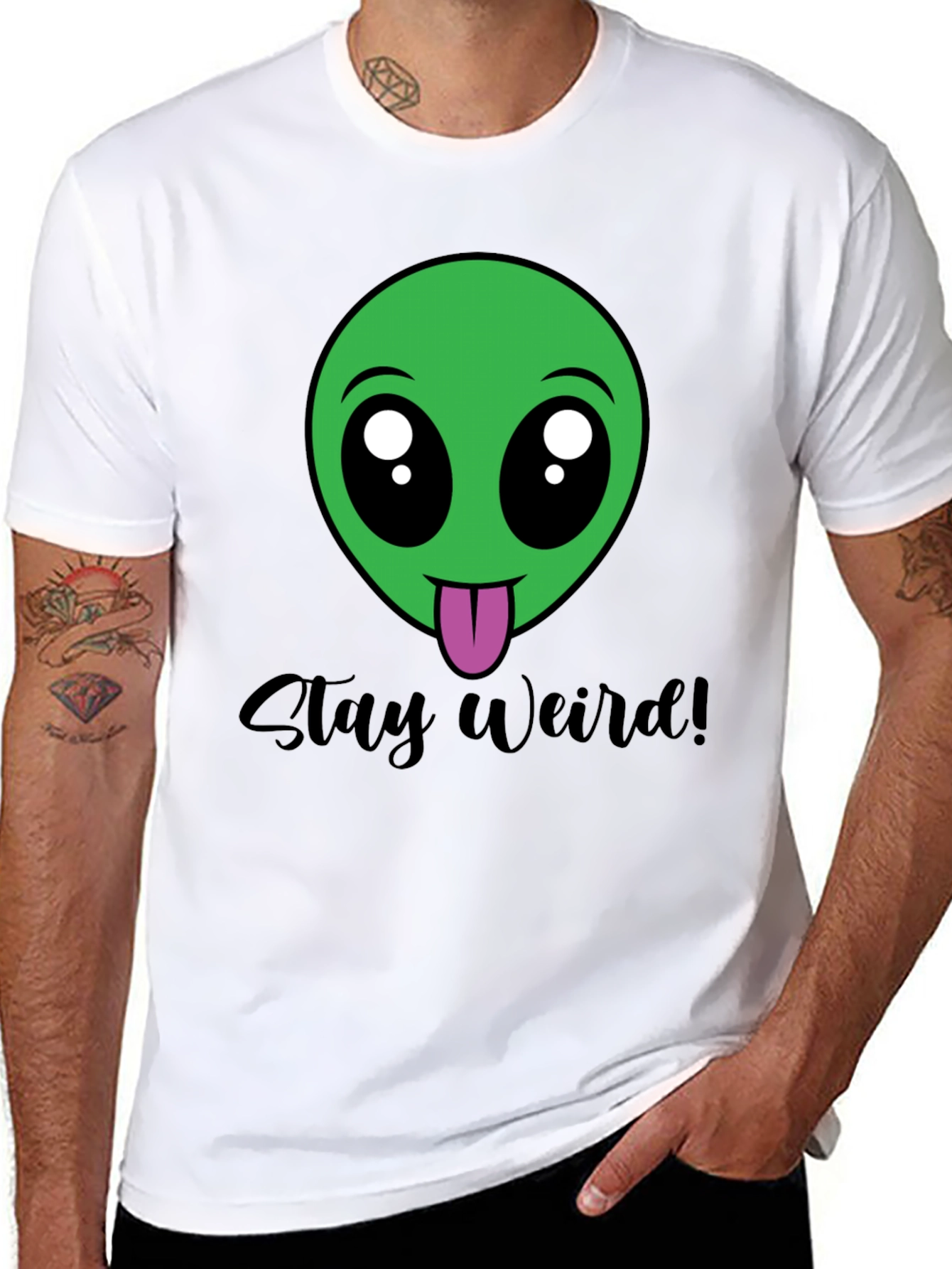 Stay Weird Alien Tee - Black