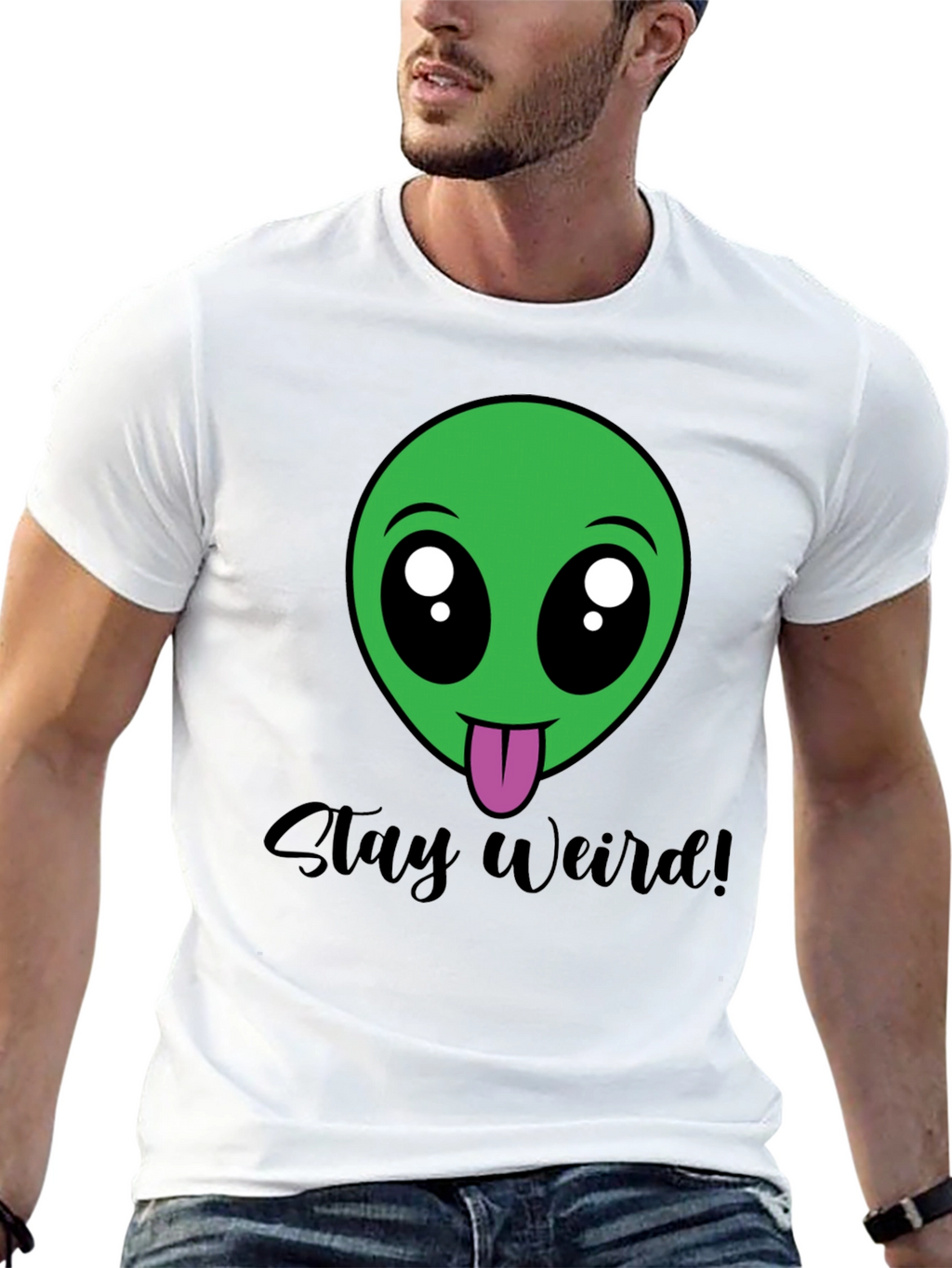 Stay Weird Alien Tee - Black