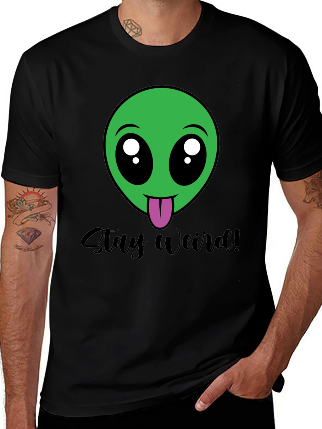 Stay Weird Alien Tee - Black