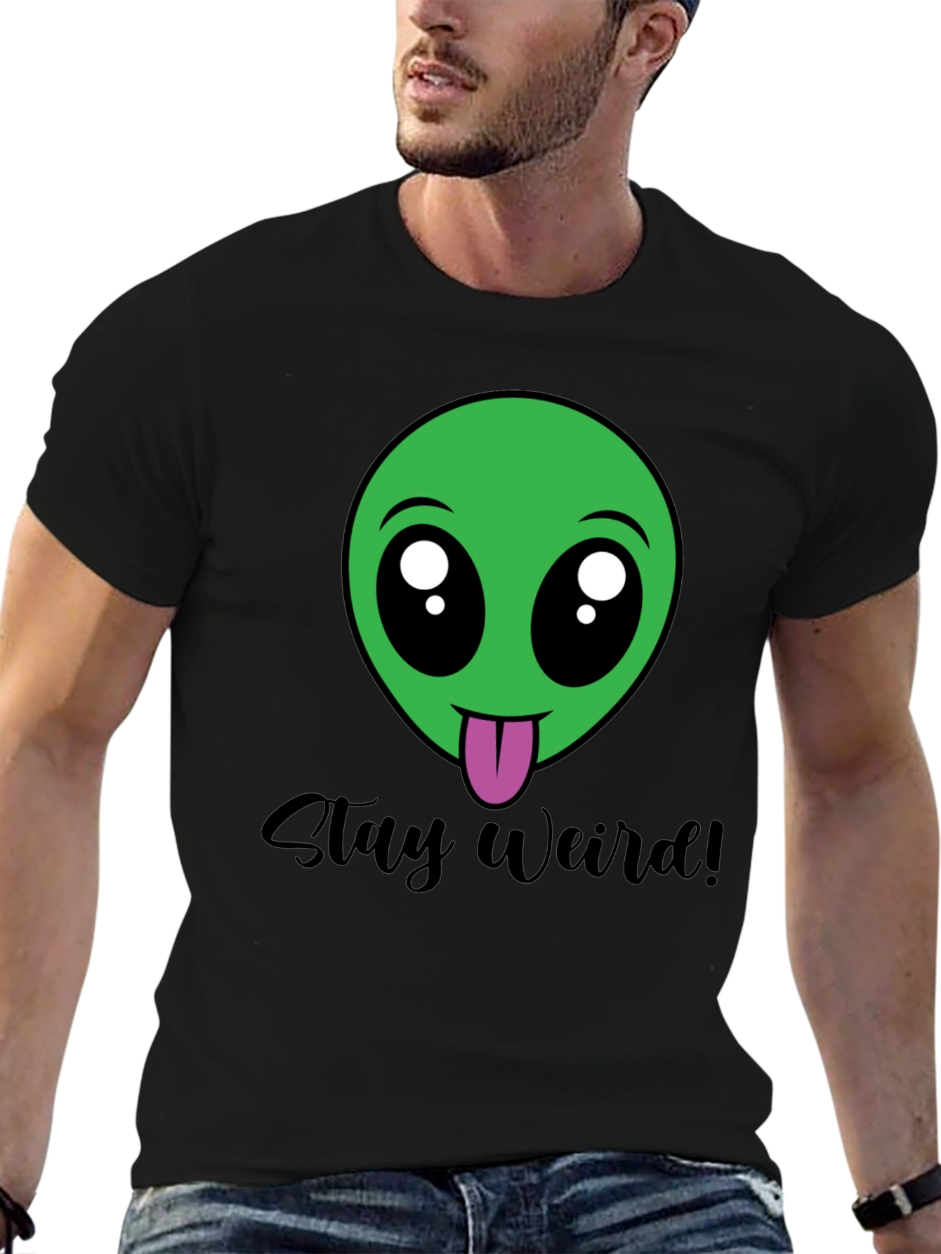 Stay Weird Alien Tee - Black