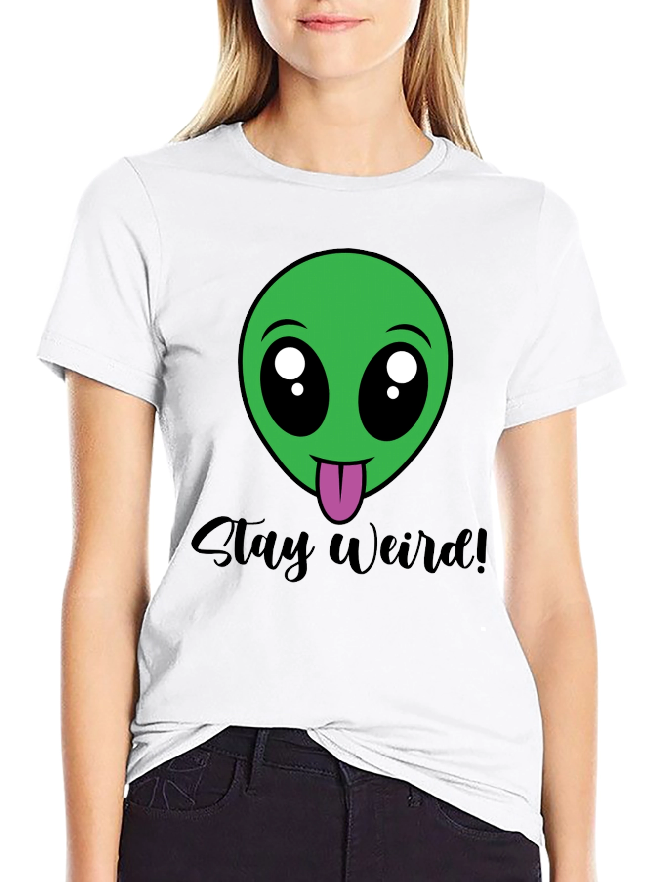 Stay Weird Alien Tee - Black