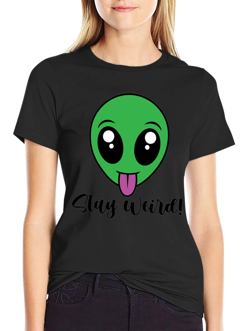 Stay Weird Alien Tee - Black