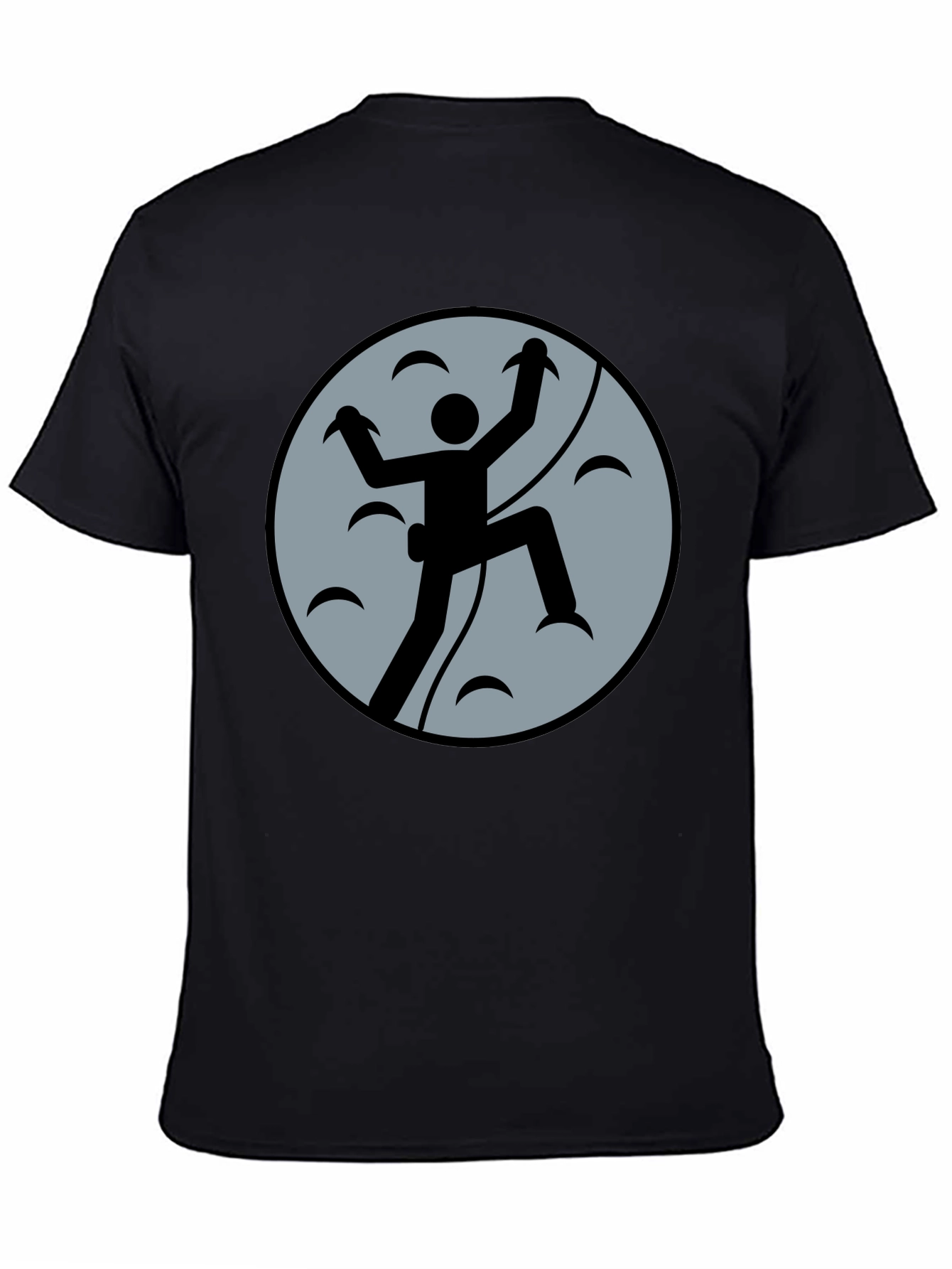 Climbing Graphic Tee - Black Cotton Shirt