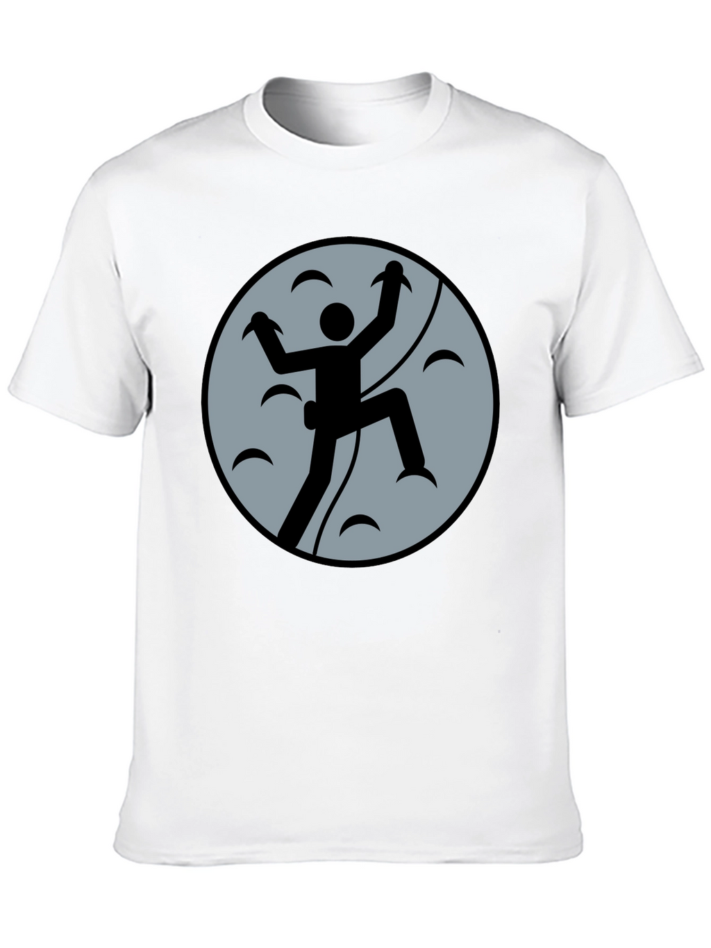 Climbing Graphic Tee - Black Cotton Shirt