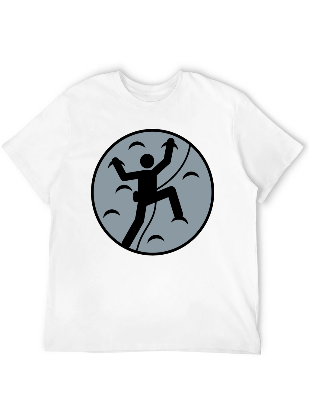 Climbing Graphic Tee - Black Cotton Shirt