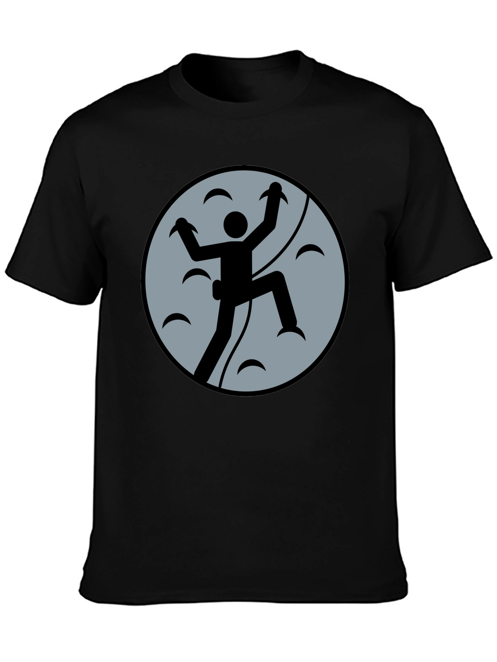 Climbing Graphic Tee - Black Cotton Shirt
