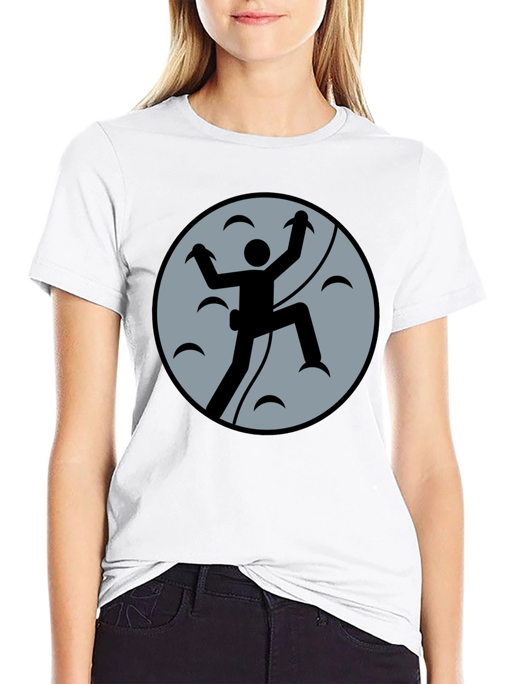 Climbing Graphic Tee - Black Cotton Shirt