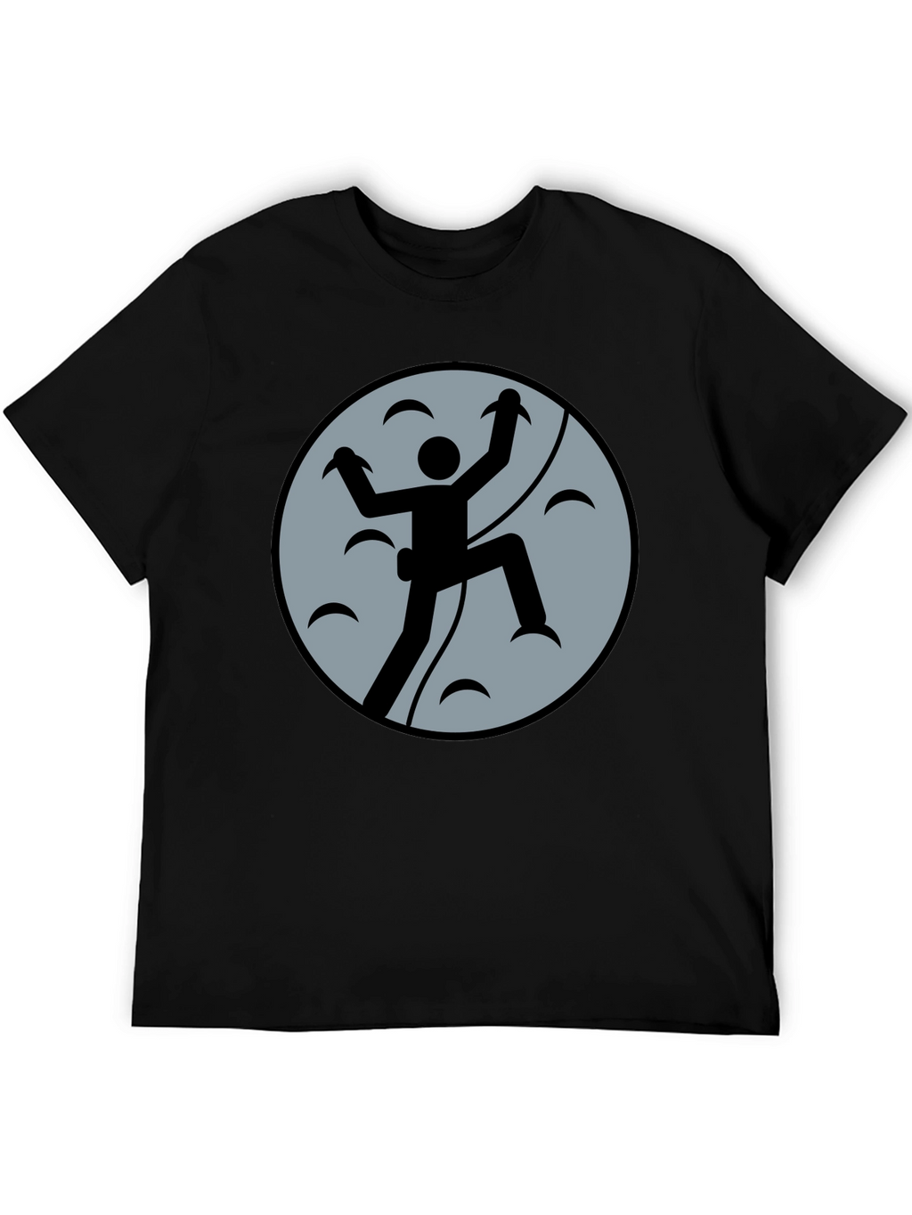 Climbing Graphic Tee - Black Cotton Shirt
