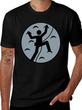 Climbing Graphic Tee - Black Cotton Shirt