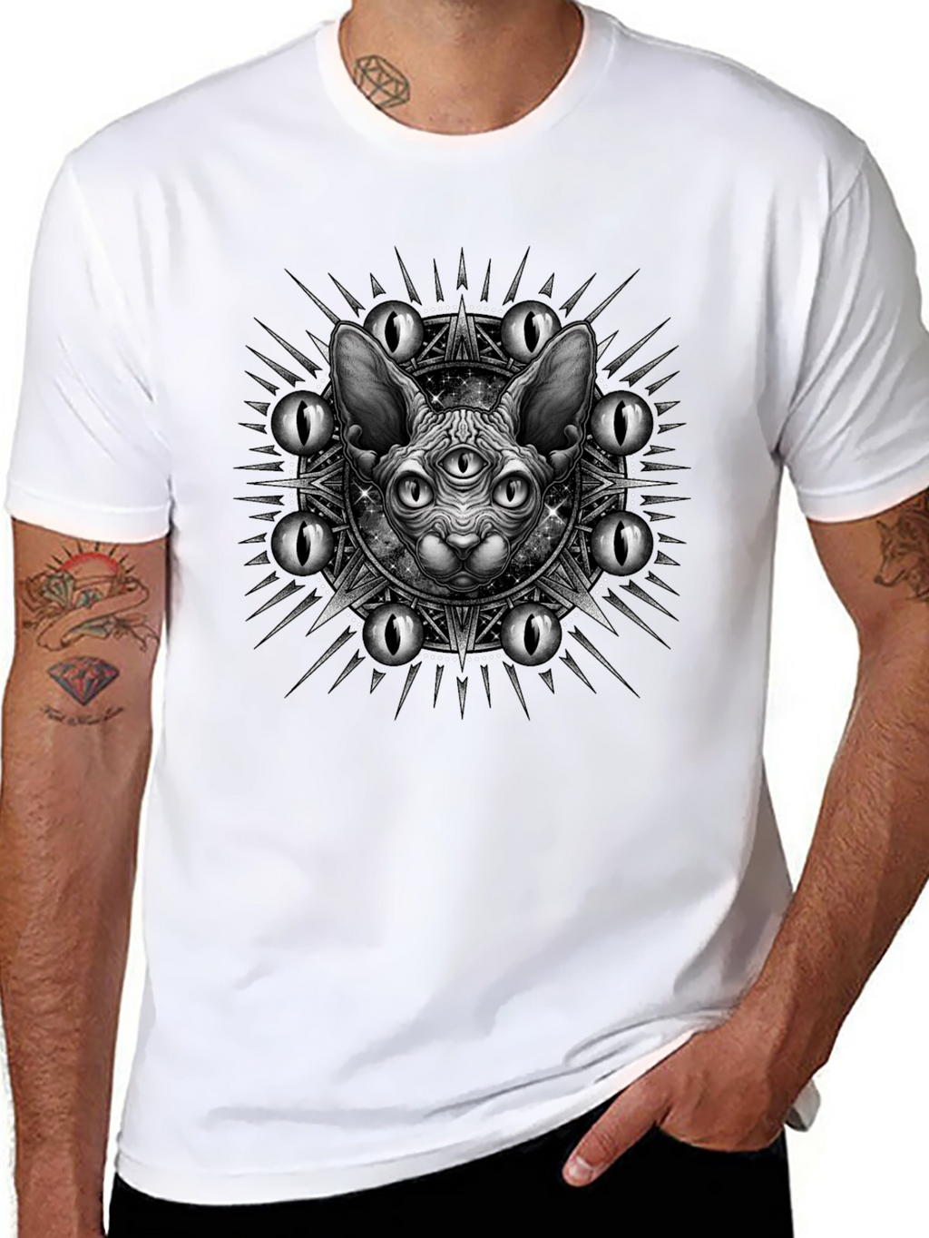 Mystic Cat Graphic Tee - Third Eye Design