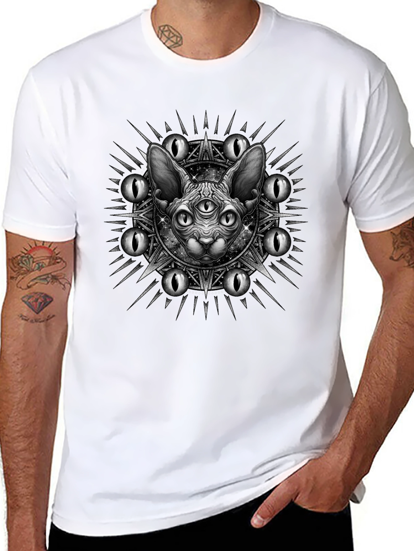 Mystic Cat Graphic Tee - Third Eye Design