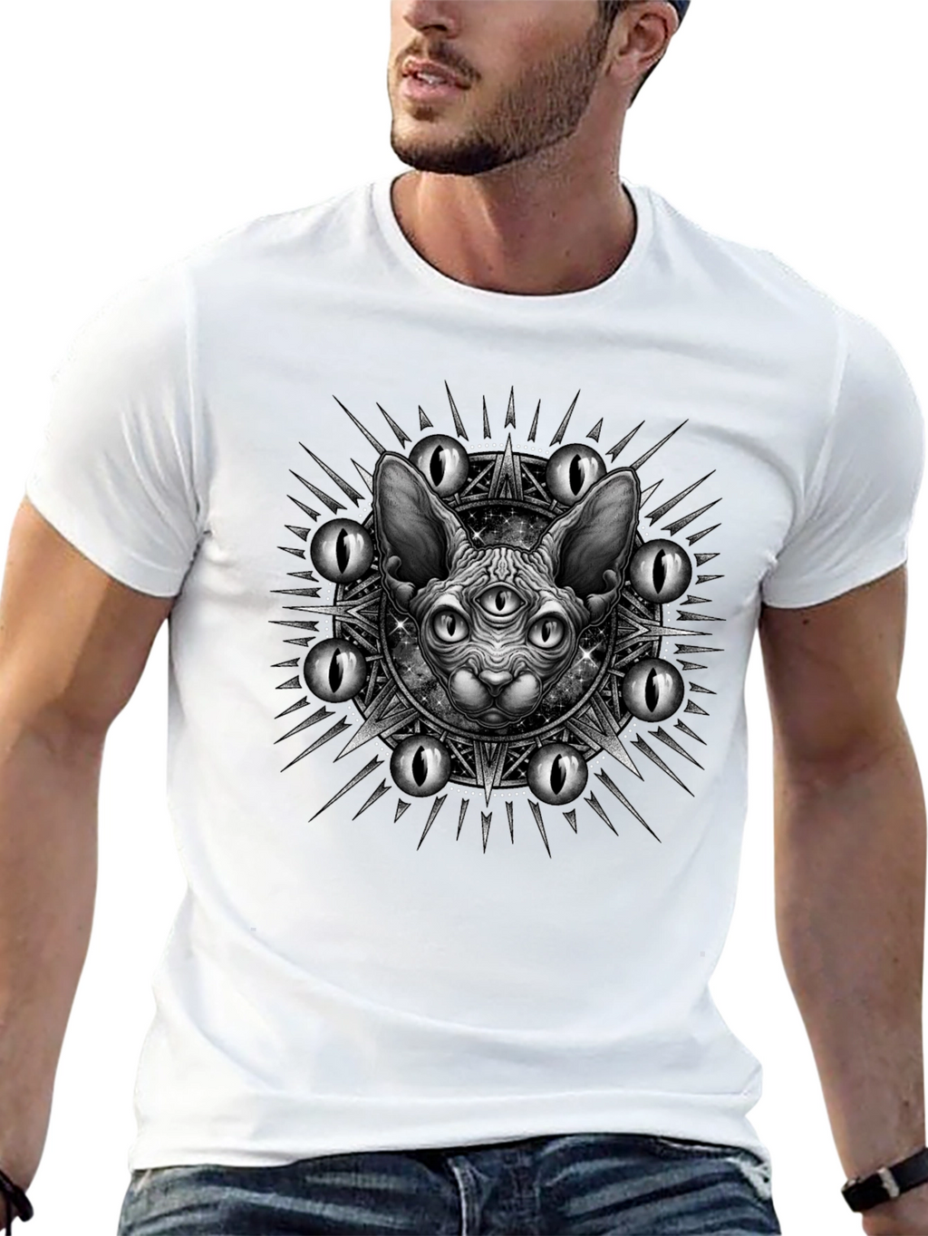 Mystic Cat Graphic Tee - Third Eye Design