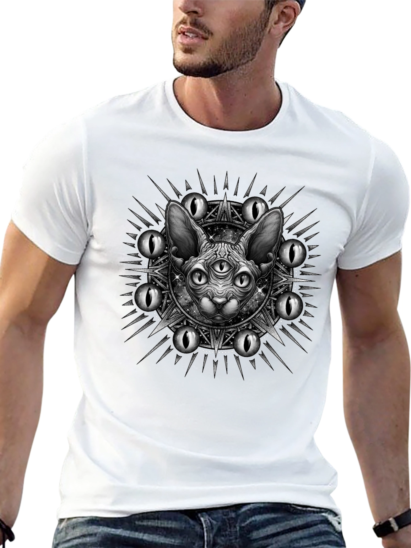 Mystic Cat Graphic Tee - Third Eye Design