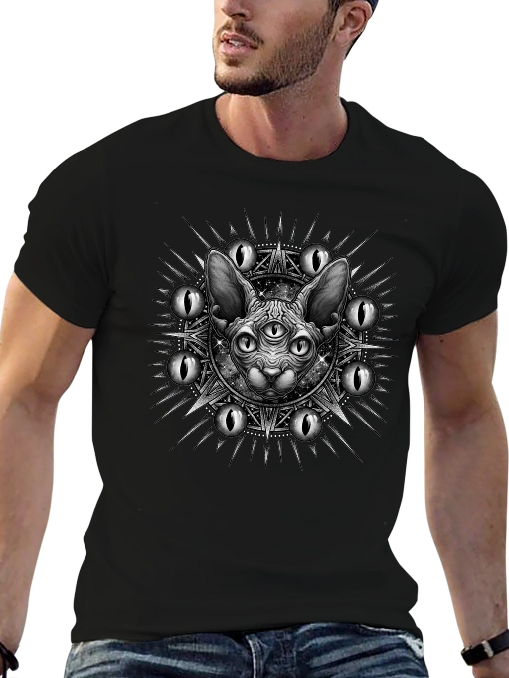 Mystic Cat Graphic Tee - Third Eye Design
