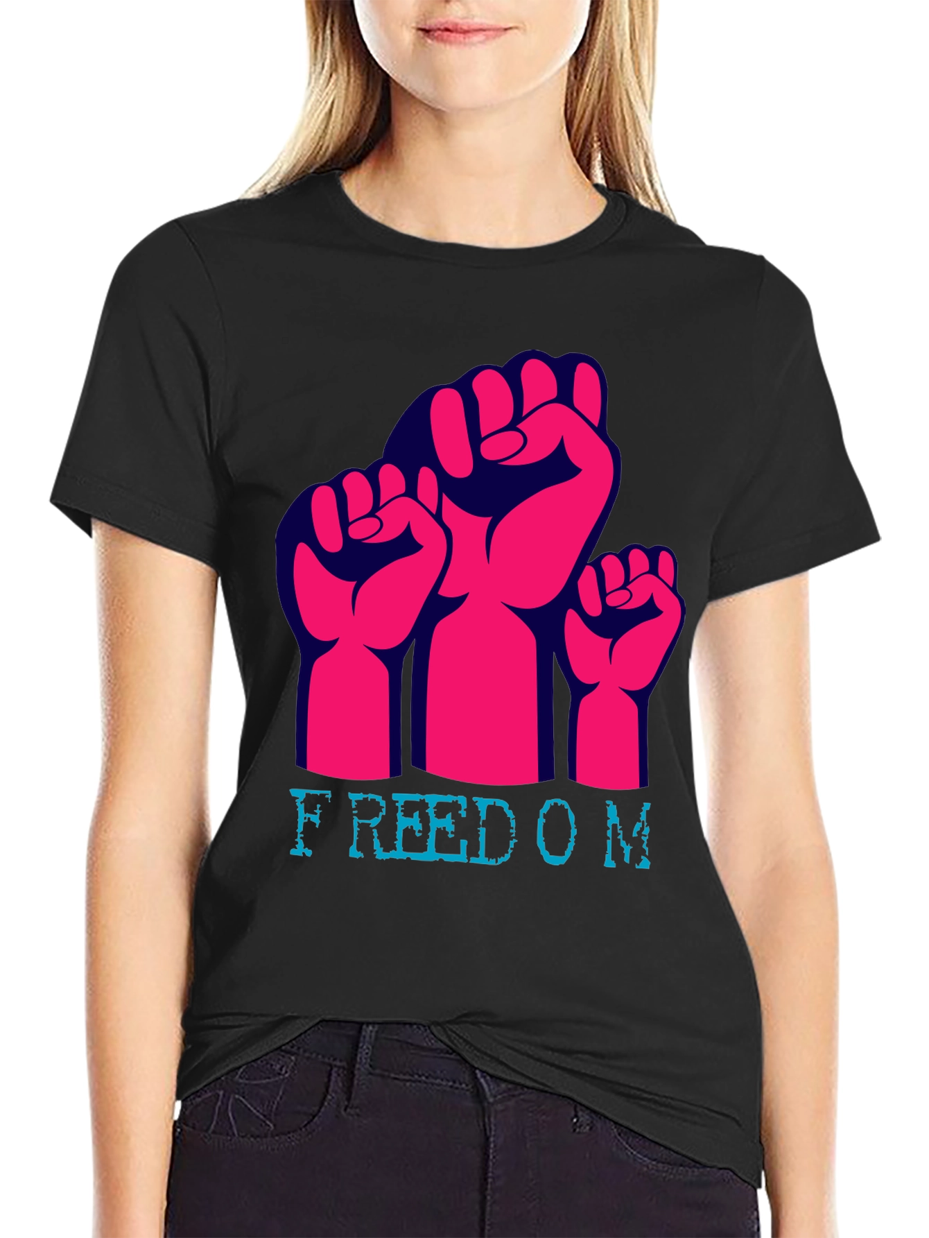Freedom Fist Graphic Tee - Black