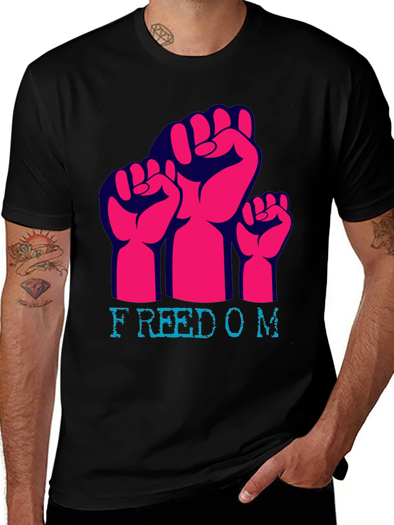 Freedom Fist Graphic Tee - Black