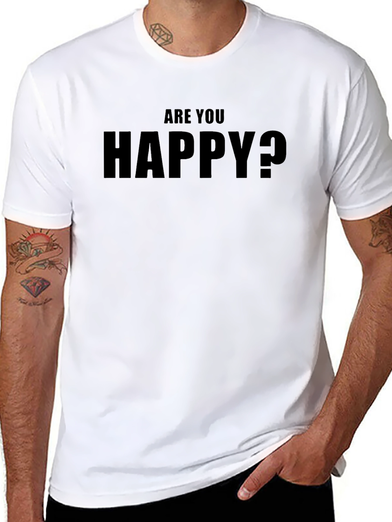 Are You Happy? Graphic Tee - Black