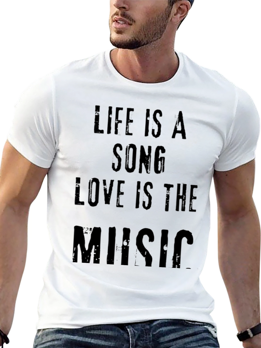 Life Is A Song Mens Black Graphic Tee