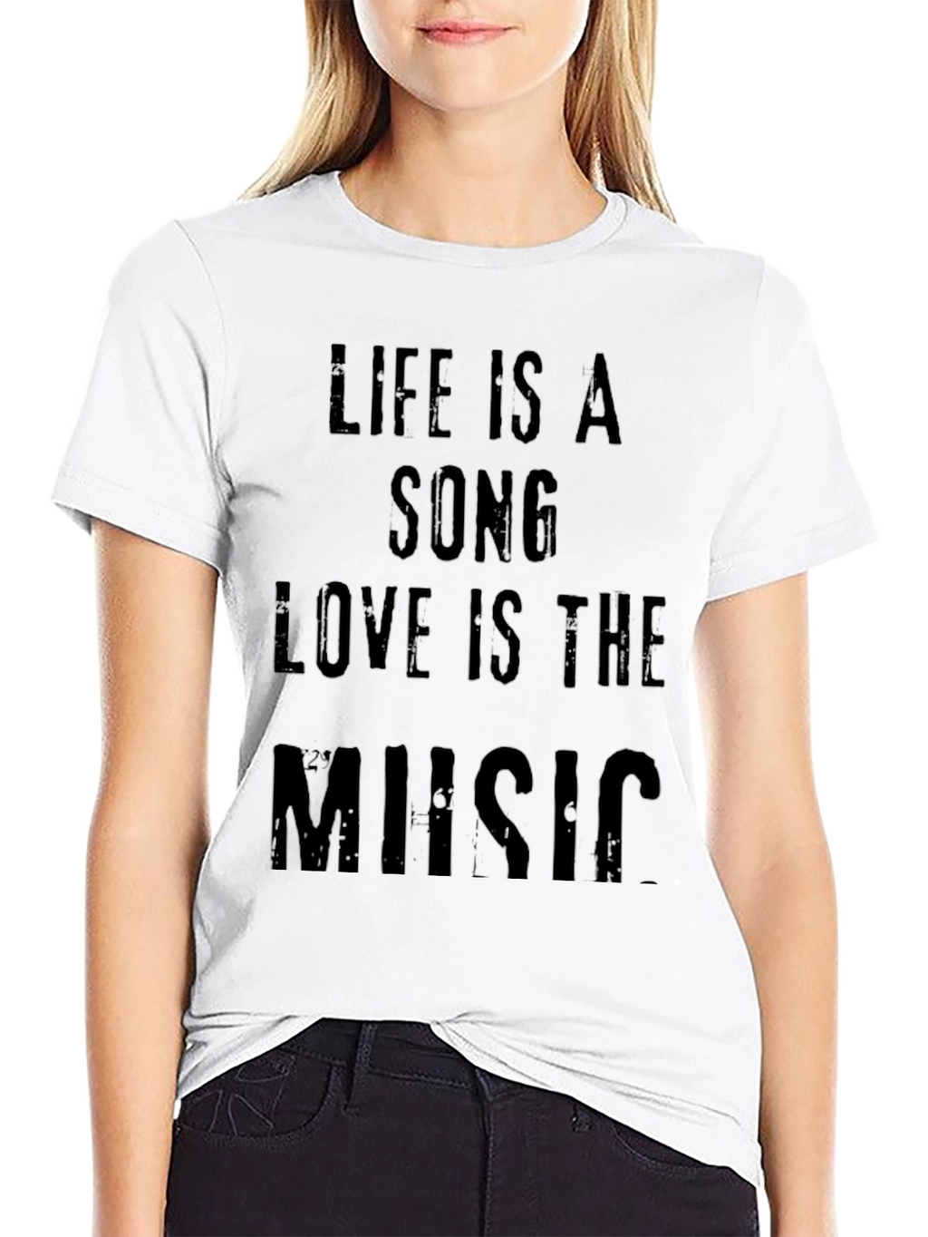 Life Is A Song Mens Black Graphic Tee