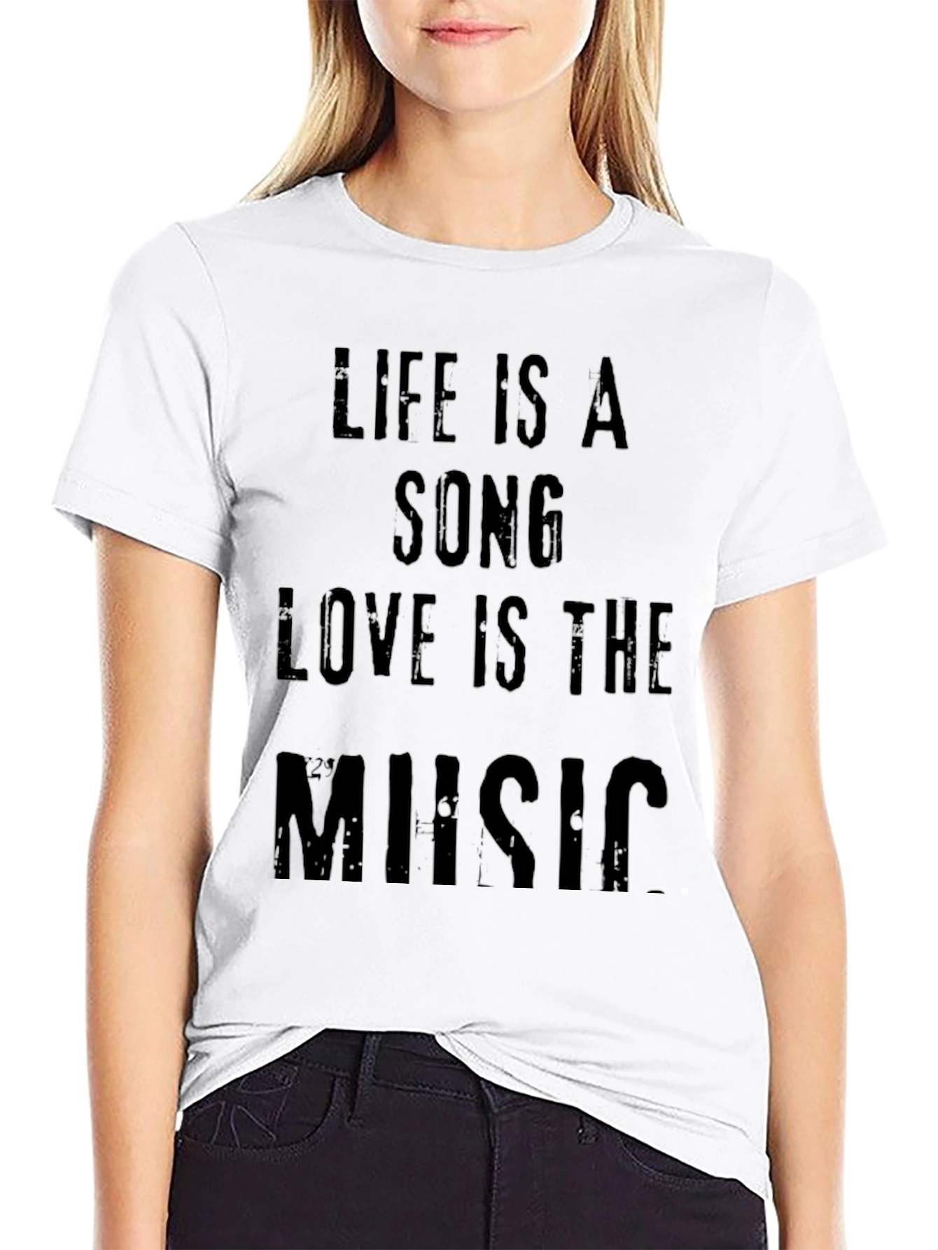 Life Is A Song Mens Black Graphic Tee