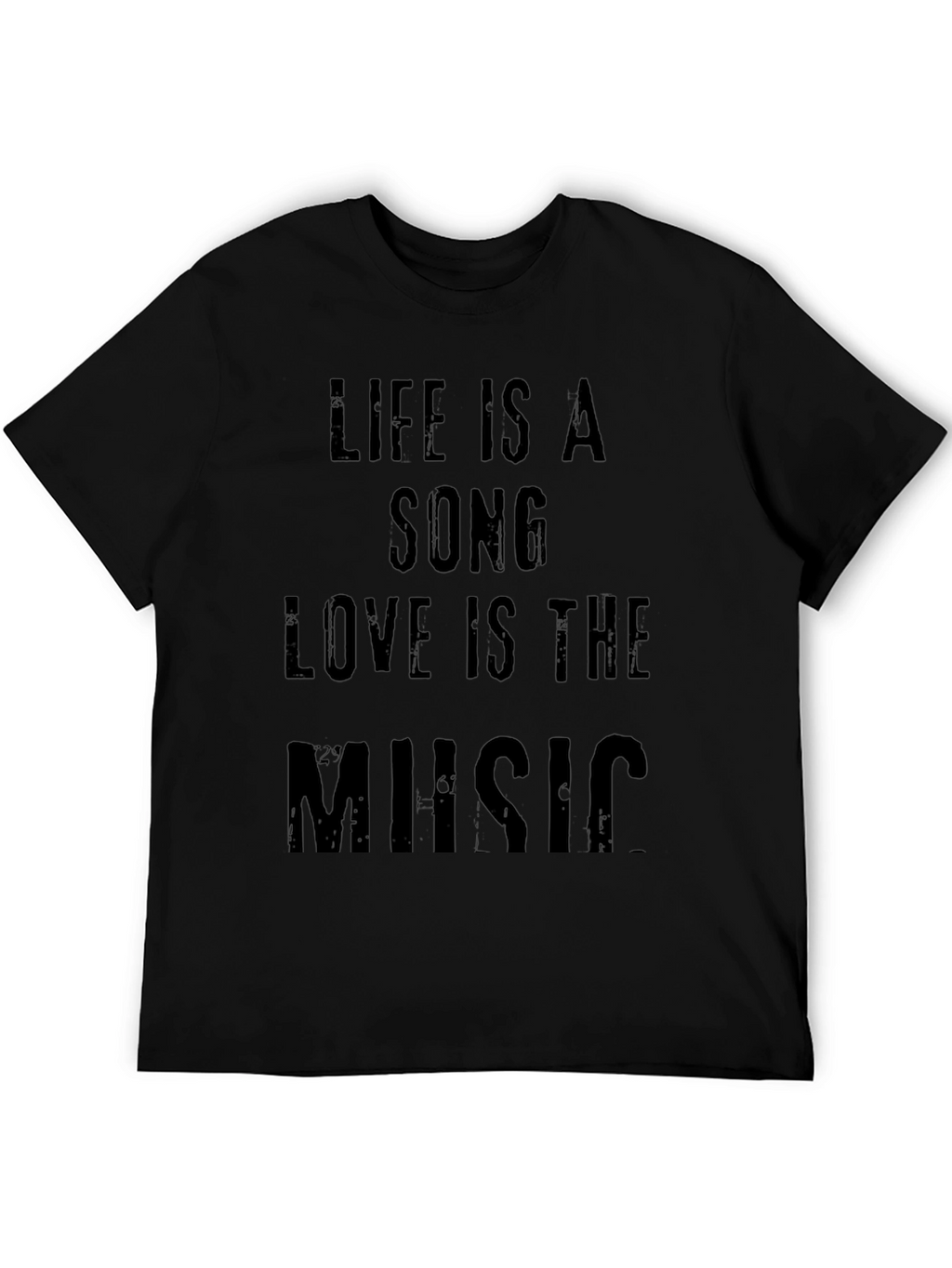 Life Is A Song Mens Black Graphic Tee