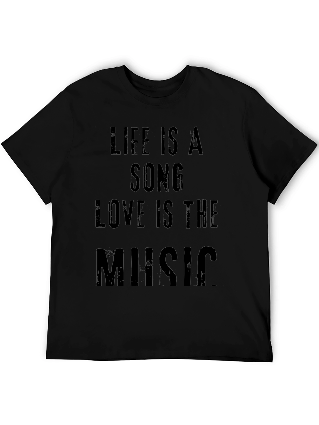 Life Is A Song Mens Black Graphic Tee