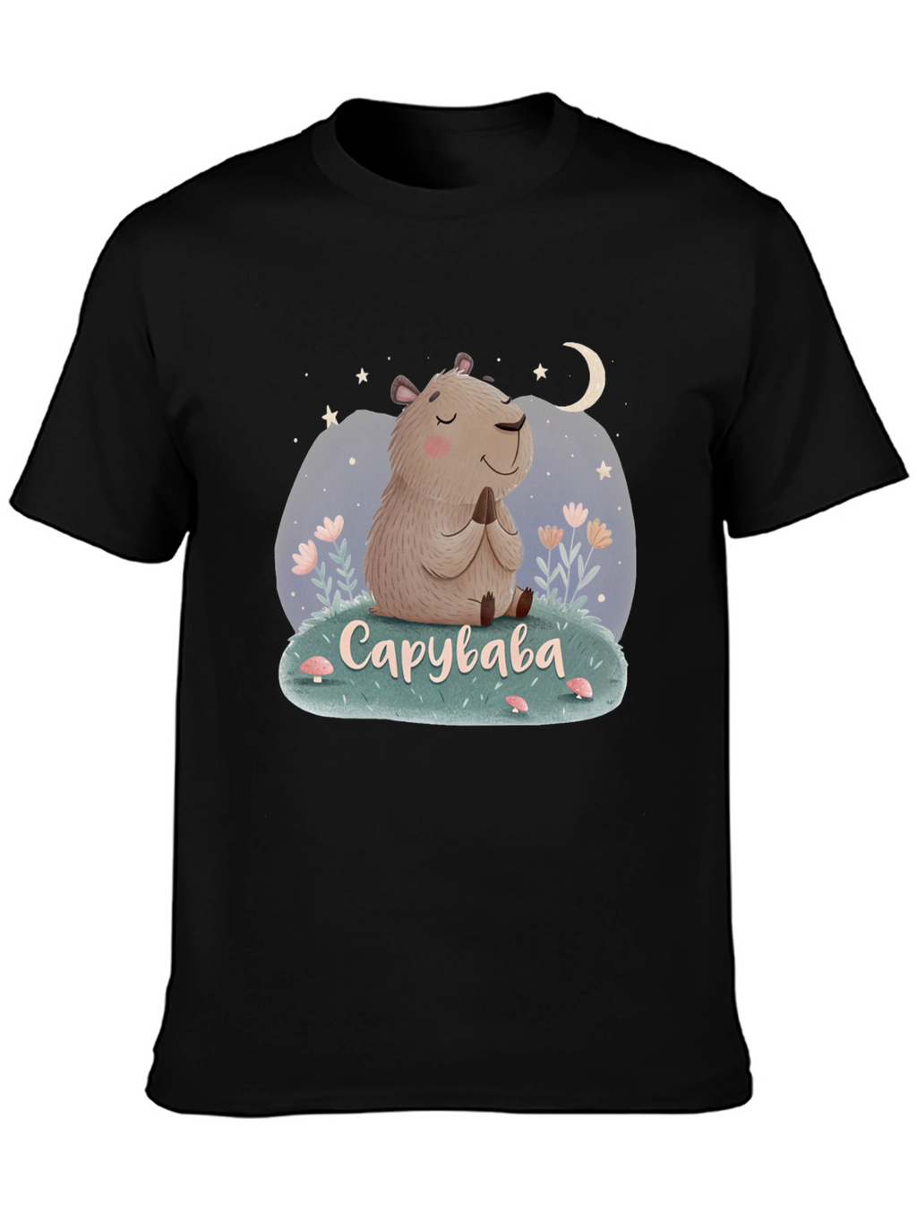 Cute Capybara Meditation T-Shirt - Relaxed Fit