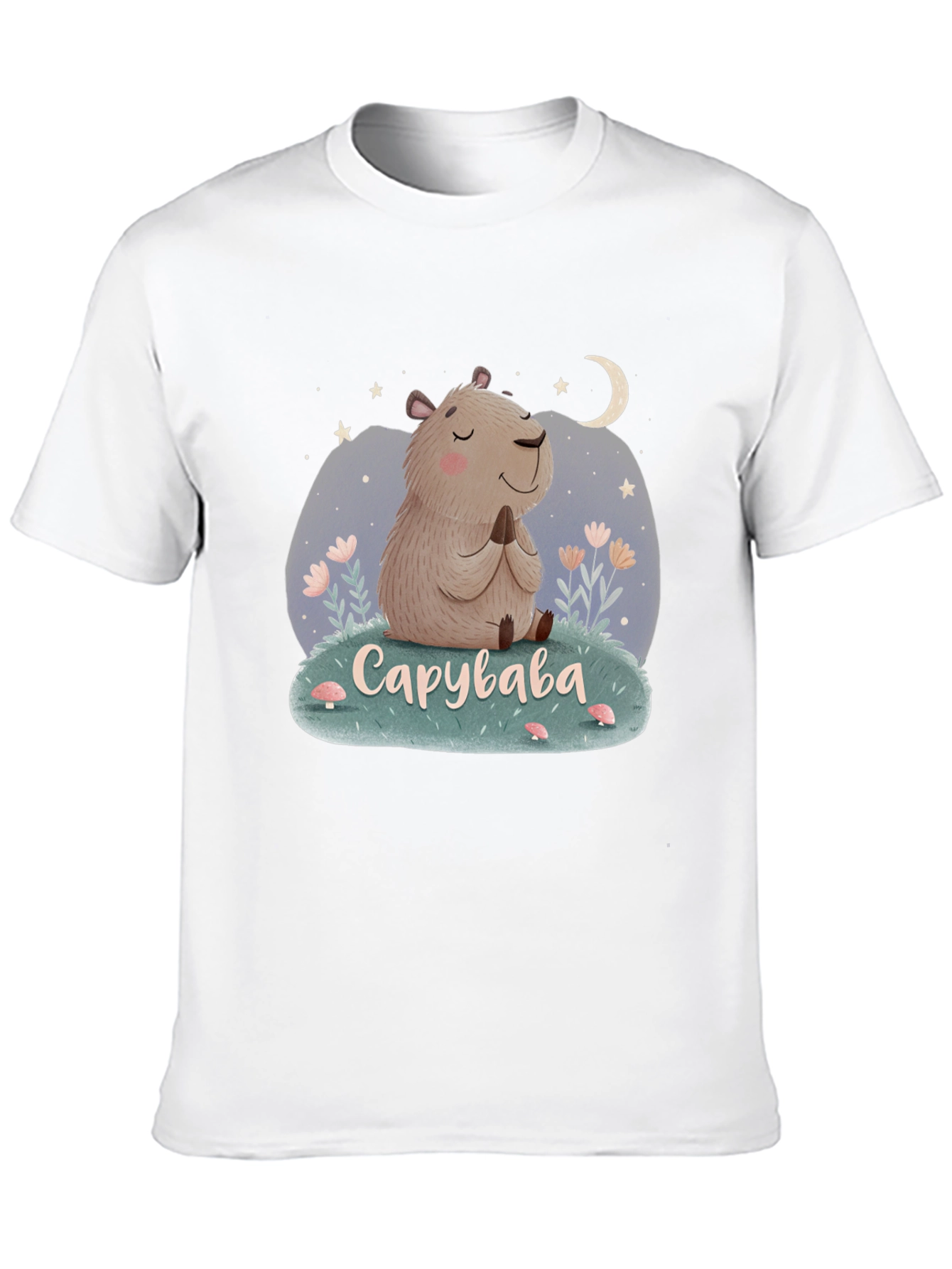 Cute Capybara Meditation T-Shirt - Relaxed Fit
