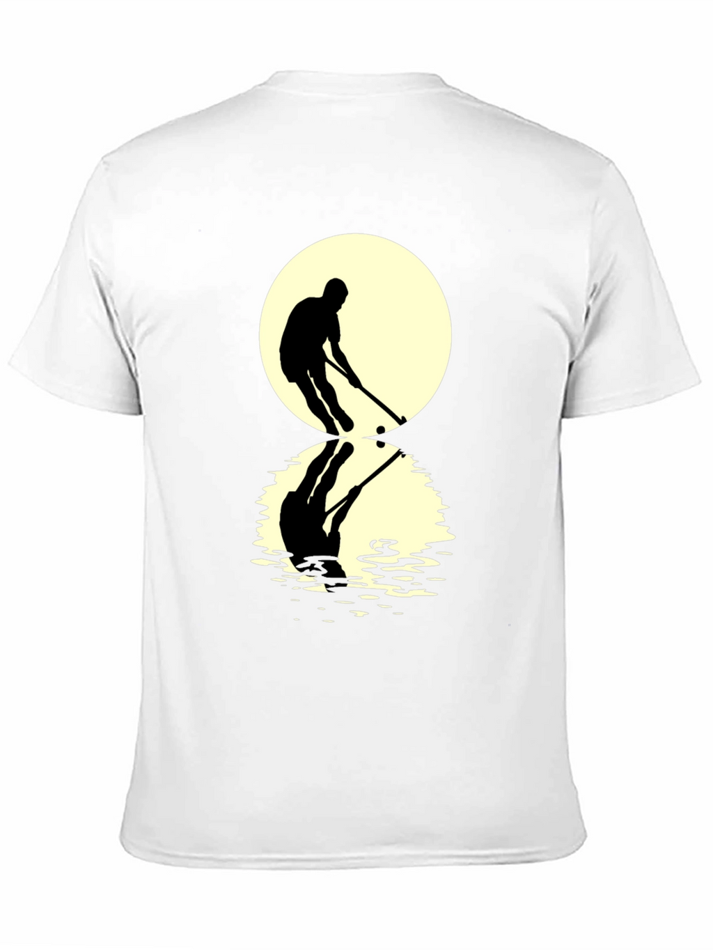 Hockey Player Reflection Graphic Tee - Black