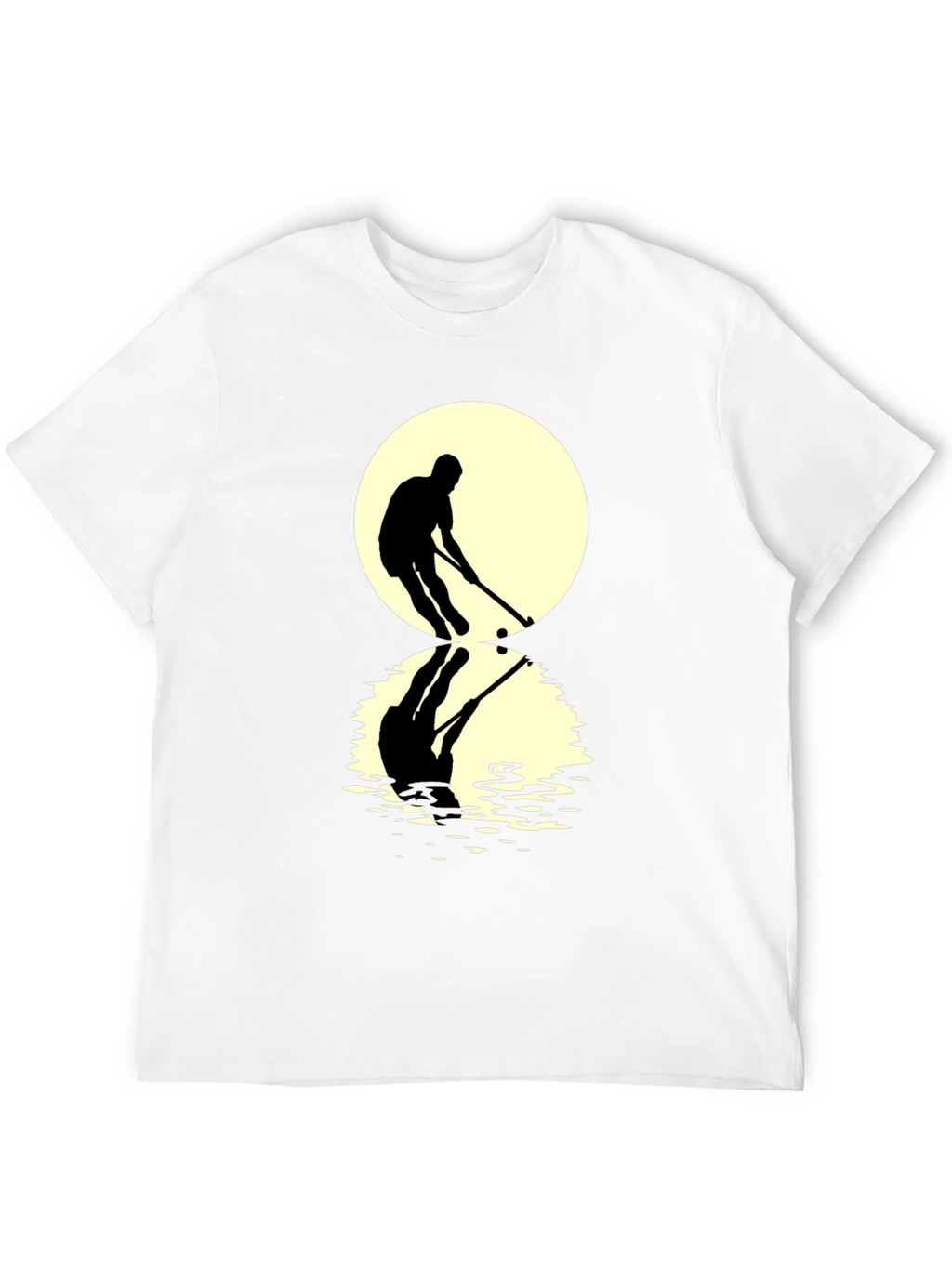 Hockey Player Reflection Graphic Tee - Black