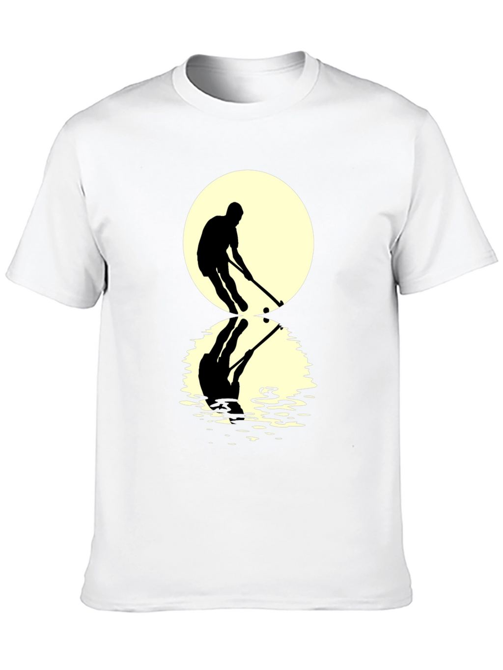 Hockey Player Reflection Graphic Tee - Black