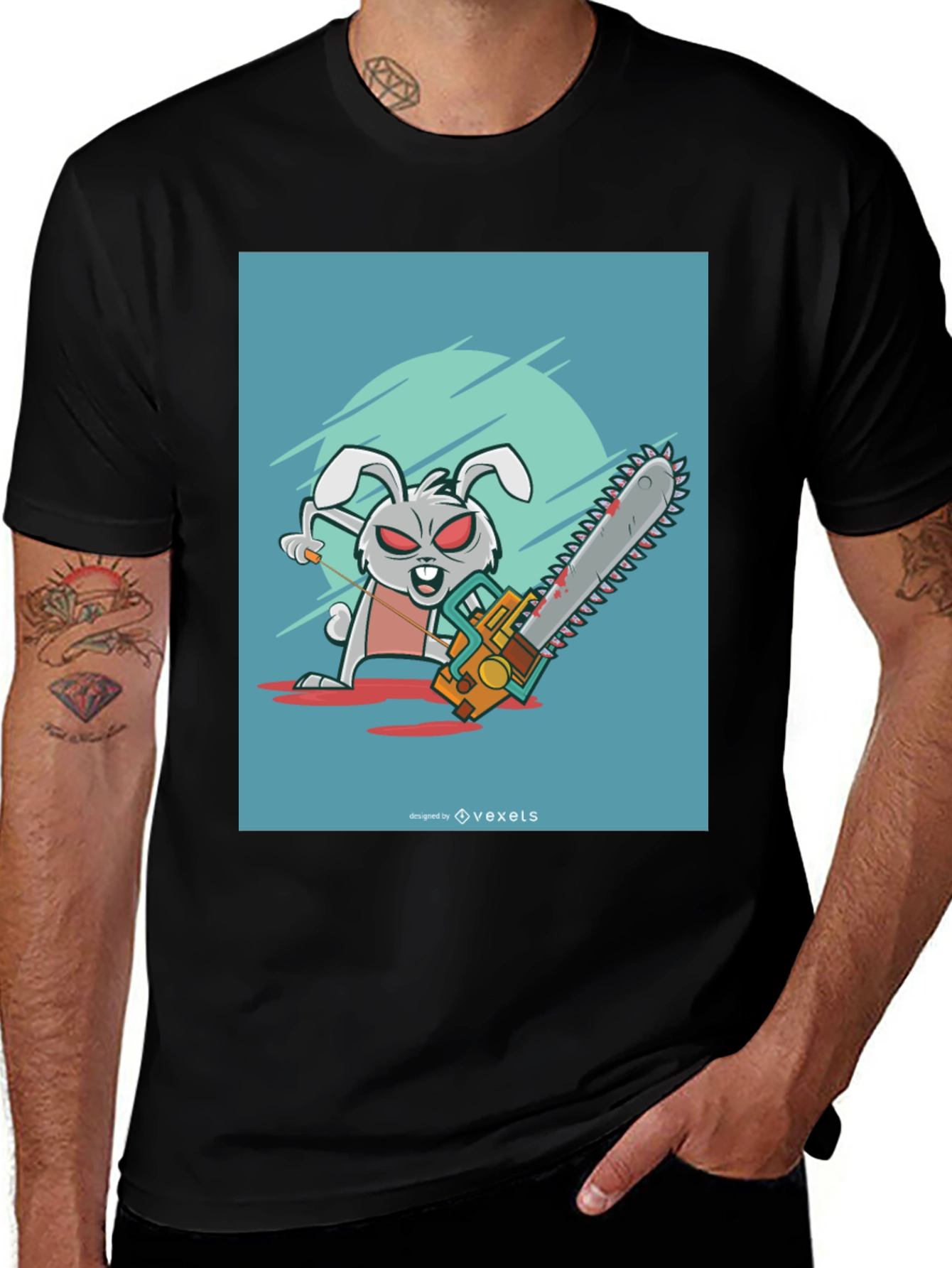 Evil Bunny Chainsaw T-Shirt - Graphic Tee