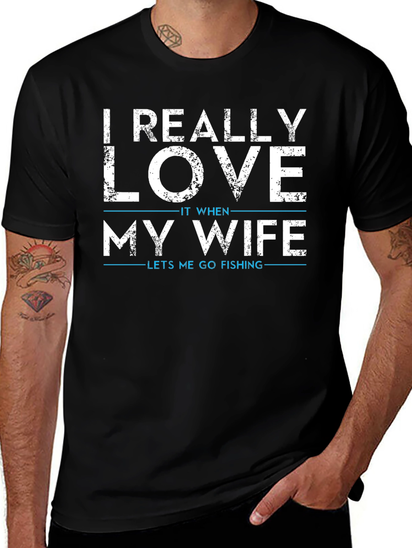 Funny Fishing T-Shirt: I Really Love My Wife