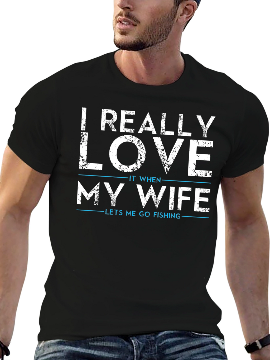 Funny Fishing T-Shirt: I Really Love My Wife