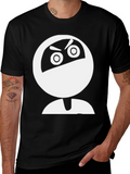 Ninja Cartoon Graphic Black T-Shirt