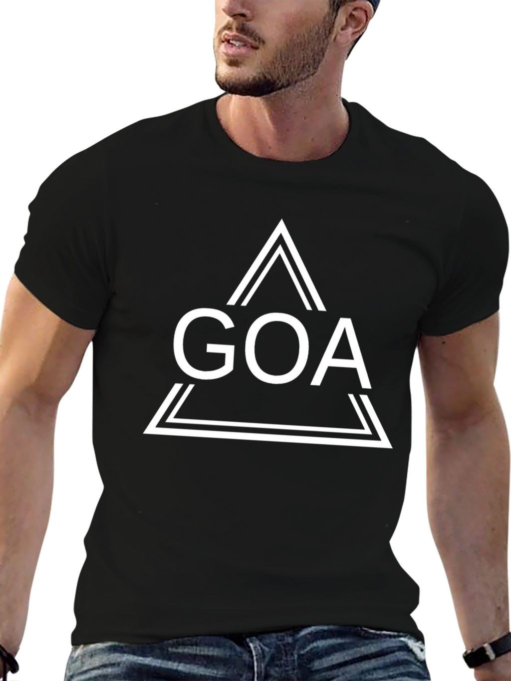GOA Graphic Print Black T-Shirt - Casual Wear