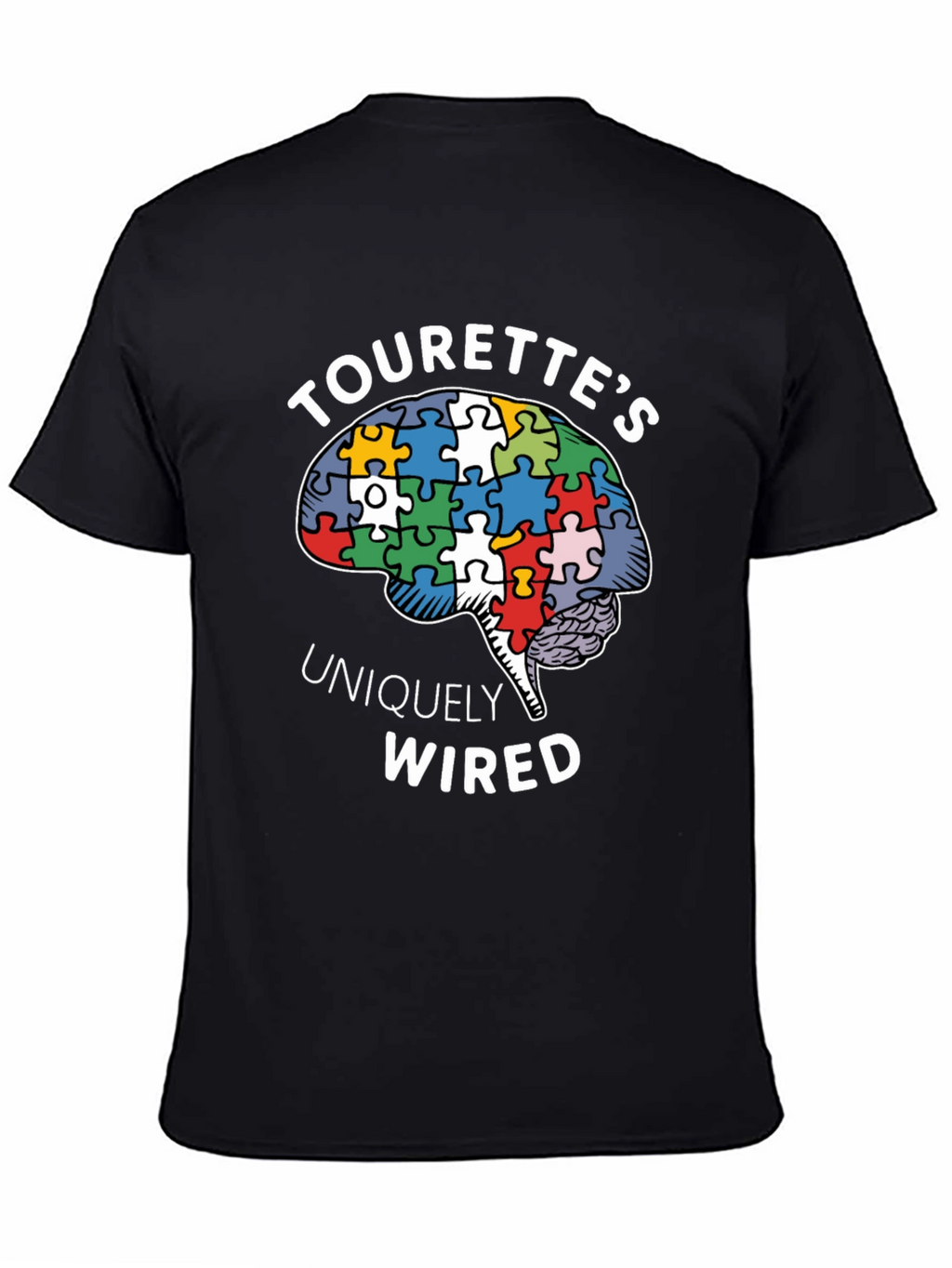 Tourettes Uniquely Wired Brain Puzzle Piece T-Shirt