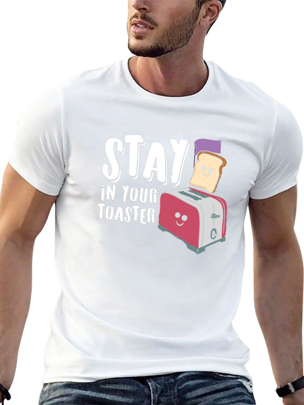 Stay In Your Toaster Funny Graphic T-Shirt