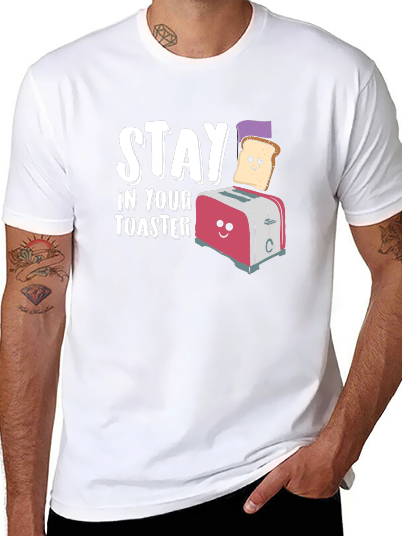 Stay In Your Toaster Funny Graphic T-Shirt