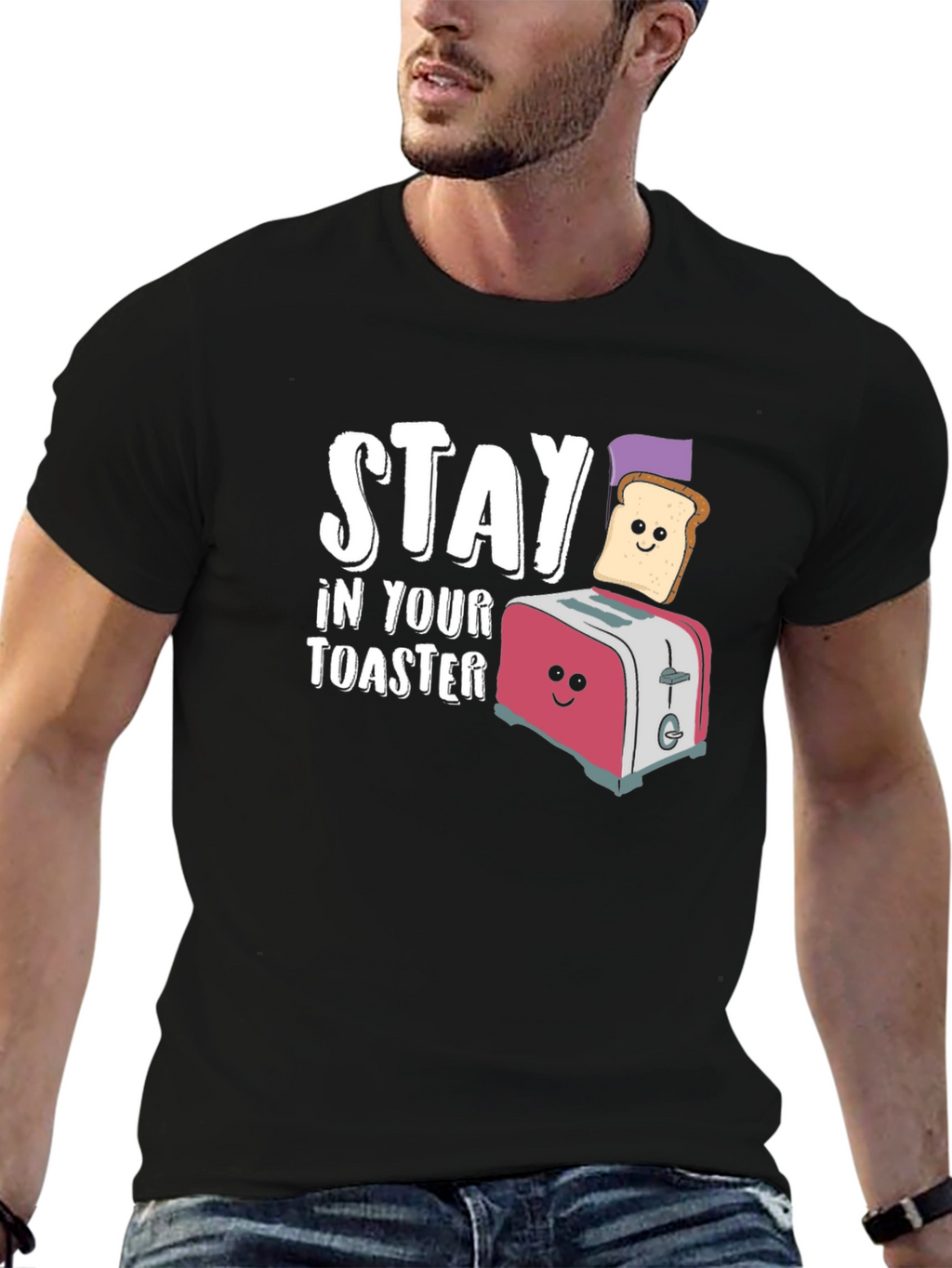Stay In Your Toaster Funny Graphic T-Shirt